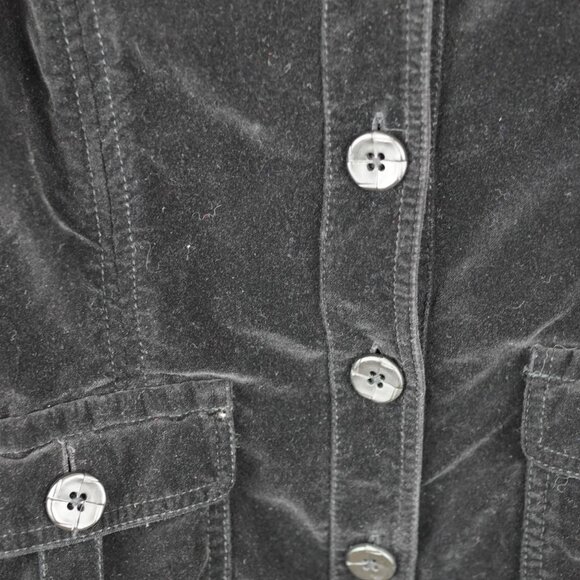 CAbi Black Button-Up velvet Jacket Size Large utility corpcore minimalist grunge - Picture 3 of 8